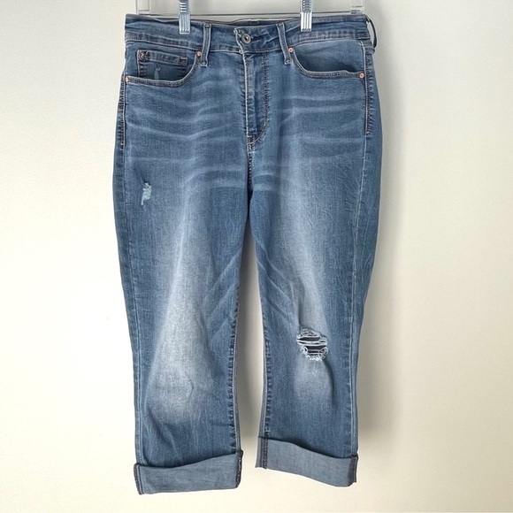 Denizen From Levi’s High-rise Slim Crop Women’s Jeans distressed medium wash 26 - Picture 1 of 7